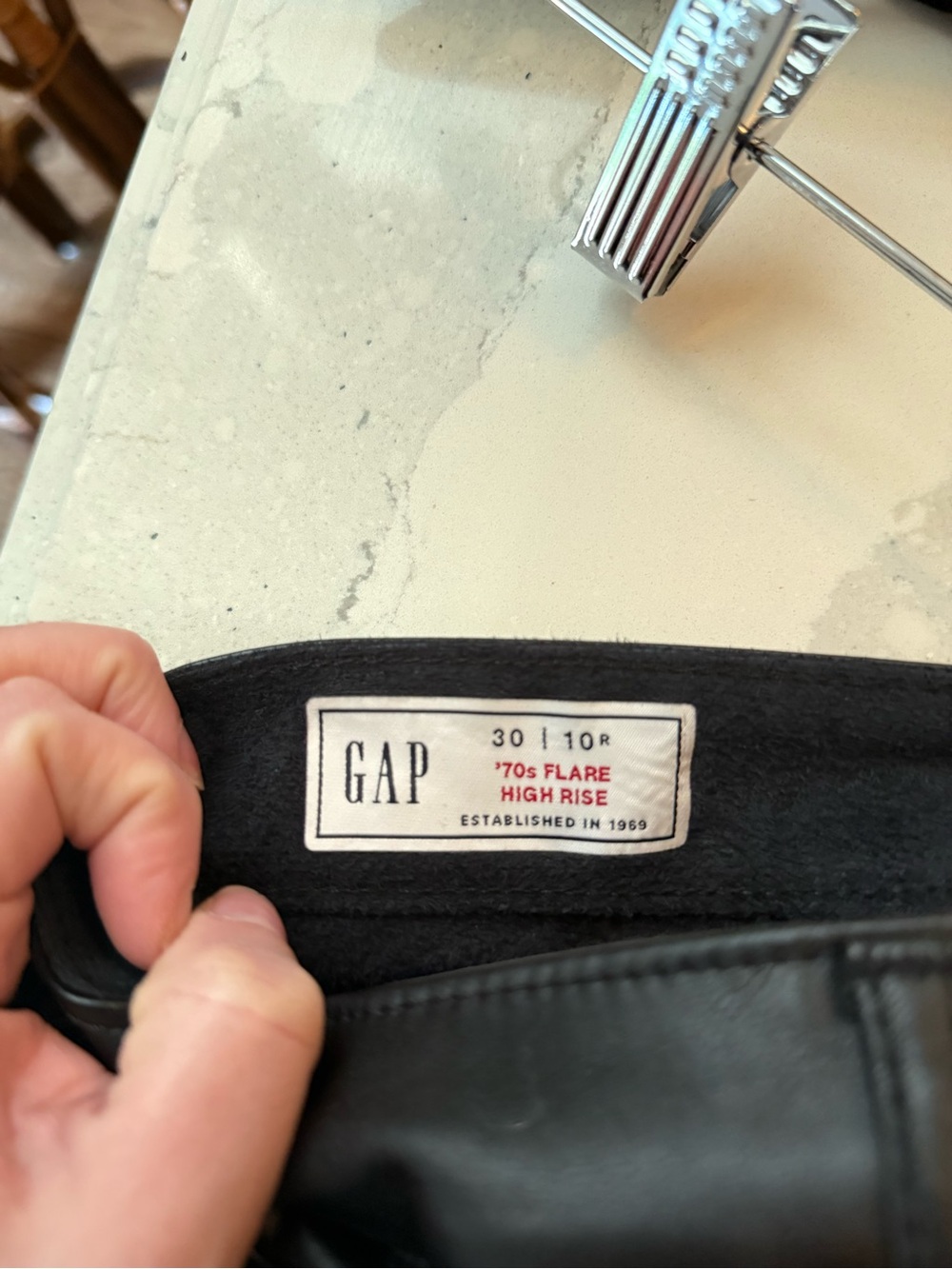 Gap 70s Flare High Rise Faux Leather Pants - Picture 2 of 4